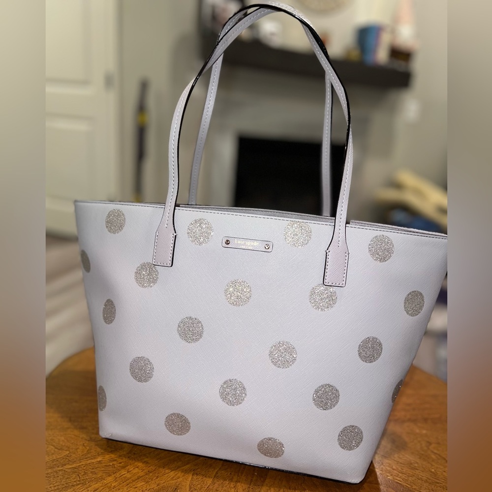 Kate Spade Light Purple Polkadot Tote with Removable Insert
